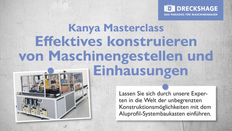 Kanya Masterclass - Effektives konstruieren von Maschinengestellen und Einhausungen
